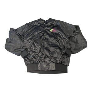 Vintage Casino Jacket Nylon Black Isle of Capri Bossier City Satin Size Large